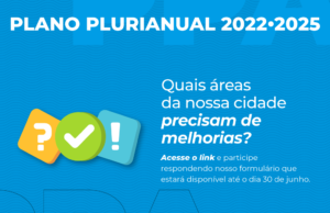 Taquarituba consulta cidadãos para o Planejamento Plurianual 2022/2025 Cidadão taquaritubense, não deixe de participar. (Foto: Divulgação)