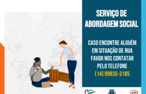 Ação Social de Taquarituba abordou 58 moradores de rua diferentes em abril É possível entrar em contato com a Coordenadoria de Ação Social para relatar pessoas em situação de rua. (Foto: Divulgação)