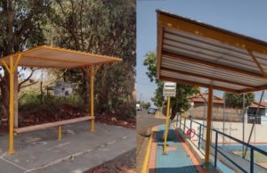 Materiais metálicos são reaproveitados para construção de guaritas em Taquarituba Guaritas construídas no Bairro dos Costas e na Vila Amélia. (Foto: Divulgação/Prefeitura de Taquarituba)