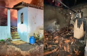 Incêndio destrói duas casas na zona rural de Fartura Imóveis estão localizados no bairro Taquara Branca. (Foto: Reprodução/Facebook)