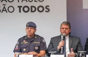 ‘Pode ir na ONU que não tô nem aí’, diz Tarcísio sobre abuso da PM Em 2 meses, agentes policiais mataram cerca de 60 pessoas no litoral paulista. (Foto: Josué Emídio/Governo do Estado de SP)